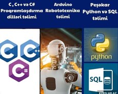 C, c++ və C# proqramlaşdırma, Arduino Robototexnika, Python